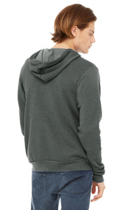 BELLA+CANVAS  Unisex Sponge Fleece Full-Zip Hoodie - Deep Heather Back