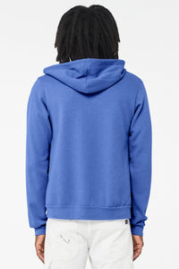 BELLA+CANVAS  Unisex Sponge Fleece Full-Zip Hoodie - Heather Columbia Blue Back