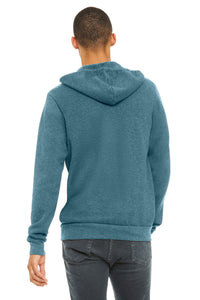BELLA+CANVAS  Unisex Sponge Fleece Full-Zip Hoodie - Heather Deep Teal Back