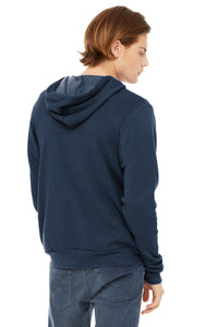 BELLA+CANVAS  Unisex Sponge Fleece Full-Zip Hoodie - Heather Navy Back