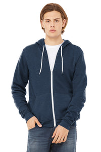 BELLA+CANVAS  Unisex Sponge Fleece Full-Zip Hoodie - Heather Navy