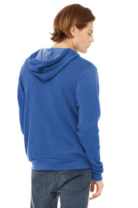 BELLA+CANVAS  Unisex Sponge Fleece Full-Zip Hoodie - Heather True Royal Back