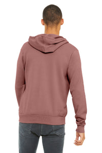 BELLA+CANVAS  Unisex Sponge Fleece Full-Zip Hoodie - Mauve Back