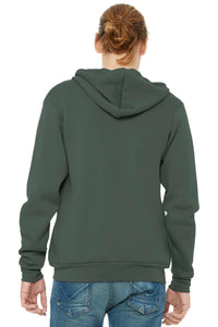 BELLA+CANVAS  Unisex Sponge Fleece Full-Zip Hoodie - Military Green Back