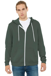 BELLA+CANVAS  Unisex Sponge Fleece Full-Zip Hoodie - Military Green