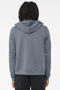 BELLA+CANVAS  Unisex Sponge Fleece Full-Zip Hoodie - Steel Blue Back