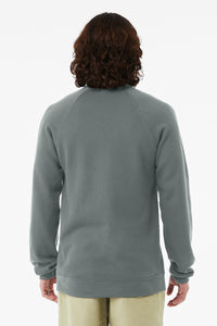 BELLA+CANVAS  Unisex Sponge Fleece Raglan Sweatshirt - Blue Storm Back