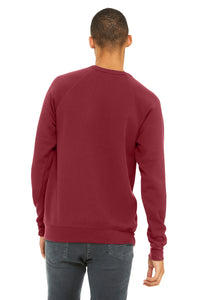 BELLA+CANVAS  Unisex Sponge Fleece Raglan Sweatshirt - Cardinal Back