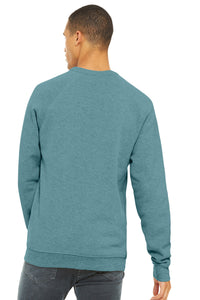 BELLA+CANVAS  Unisex Sponge Fleece Raglan Sweatshirt - Heather Blue Lagoon Back
