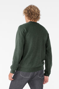 BELLA+CANVAS  Unisex Sponge Fleece Raglan Sweatshirt - Heather Forest Back