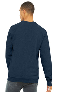 BELLA+CANVAS  Unisex Sponge Fleece Raglan Sweatshirt - Heather Navy Back