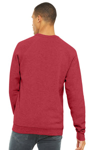 BELLA+CANVAS  Unisex Sponge Fleece Raglan Sweatshirt - Heather Red Back