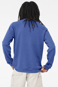 BELLA+CANVAS  Unisex Sponge Fleece Raglan Sweatshirt - Heather True Royal Back