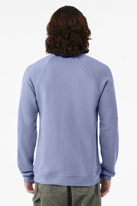 BELLA+CANVAS  Unisex Sponge Fleece Raglan Sweatshirt - Lavender Blue Back