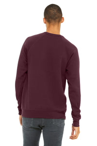 BELLA+CANVAS  Unisex Sponge Fleece Raglan Sweatshirt - Maroon Back