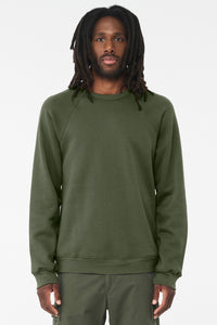 BELLA+CANVAS  Unisex Sponge Fleece Raglan Sweatshirt - Military Green