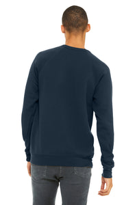 BELLA+CANVAS  Unisex Sponge Fleece Raglan Sweatshirt - Navy Back