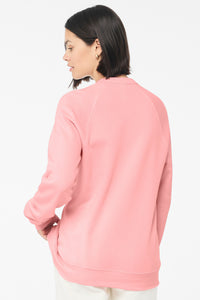 BELLA+CANVAS  Unisex Sponge Fleece Raglan Sweatshirt - Pink Back