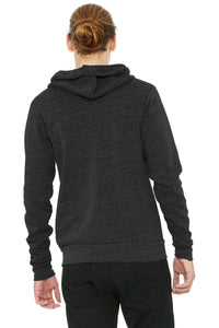 BELLA+CANVAS  Unisex Triblend Sponge Fleece Full-Zip Hoodie - Charcoal-Black Triblend Back