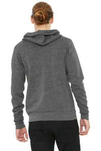 BELLA+CANVAS  Unisex Triblend Sponge Fleece Full-Zip Hoodie - Grey Triblend Back