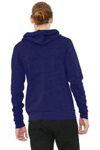 BELLA+CANVAS  Unisex Triblend Sponge Fleece Full-Zip Hoodie - Navy Triblend Back
