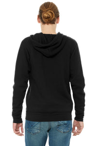 BELLA+CANVAS  Unisex Triblend Sponge Fleece Full-Zip Hoodie - Solid Black Triblend Back