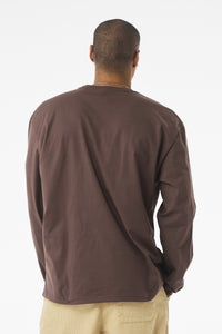 BELLA+CANVAS Unisex 7.5-Ounce Heavyweight Long Sleeve Tee BC4651 - Cocoa Back