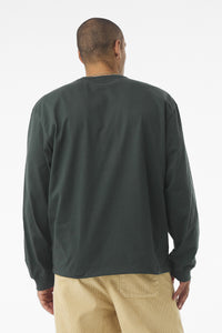 BELLA+CANVAS Unisex 7.5-Ounce Heavyweight Long Sleeve Tee BC4651 - Hunter Green Back