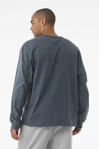 BELLA+CANVAS Unisex 7.5-Ounce Heavyweight Long Sleeve Tee BC4651 - Vintage Navy Back