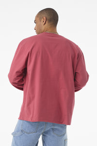 BELLA+CANVAS Unisex 7.5-Ounce Heavyweight Long Sleeve Tee BC4651 - Vintage Red Back