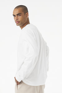 BELLA+CANVAS Unisex 7.5-Ounce Heavyweight Long Sleeve Tee BC4651 - White Back