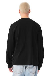 BELLA+CANVAS Unisex Heavyweight Garment-Dyed Long Sleeve Tee BC4851GD - Black Back