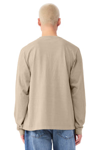 BELLA+CANVAS Unisex Heavyweight Garment-Dyed Long Sleeve Tee BC4851GD - Khaki Back