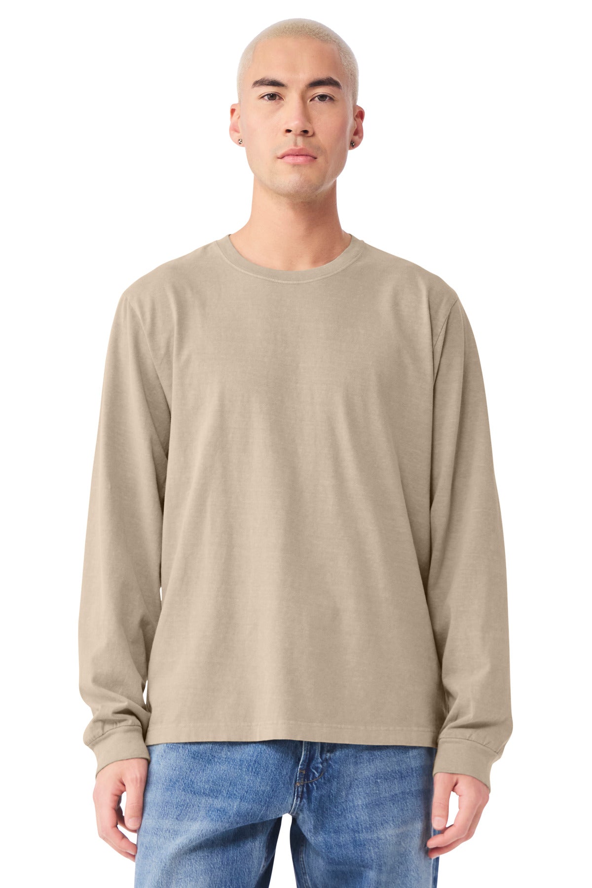 BELLA+CANVAS Unisex Heavyweight Garment-Dyed Long Sleeve Tee BC4851GD - Khaki