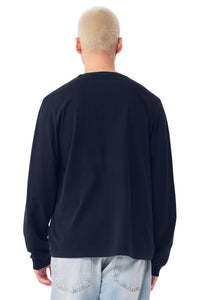 BELLA+CANVAS Unisex Heavyweight Garment-Dyed Long Sleeve Tee BC4851GD - Navy Back