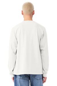 BELLA+CANVAS Unisex Heavyweight Garment-Dyed Long Sleeve Tee BC4851GD - Vintage White Back