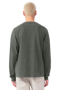 BELLA+CANVAS Unisex Heavyweight Garment-Dyed Long Sleeve Tee BC4851GD - Washed Charcoal Back