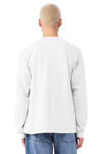 BELLA+CANVAS Unisex Heavyweight Garment-Dyed Long Sleeve Tee BC4851GD - White Back