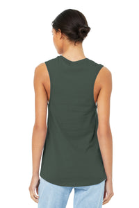 BELLA+CANVAS  Women's Jersey Muscle Tank - Military Green Back