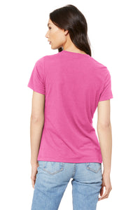 BELLA+CANVAS  Women's Relaxed Jersey Short Sleeve Tee - Charity Pink Back