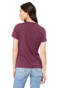 BELLA+CANVAS  Women's Relaxed Jersey Short Sleeve Tee - Maroon Back