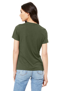 BELLA+CANVAS  Women's Relaxed Jersey Short Sleeve Tee - Military Green Back