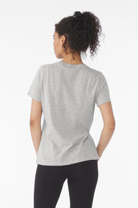 BELLA+CANVAS Women's Relaxed Heather CVC V-Neck Tee BC6405CVC - Athletic Heather Back