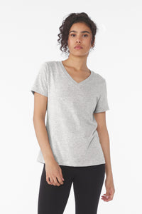 BELLA+CANVAS Women's Relaxed Heather CVC V-Neck Tee BC6405CVC - Athletic Heather