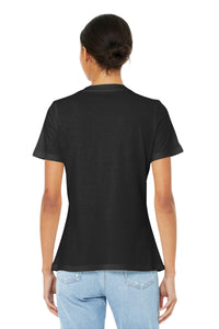 BELLA+CANVAS  Women's Relaxed Jersey Short Sleeve V-Neck Tee - Black Back