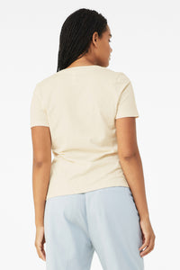 BELLA+CANVAS  Women's Relaxed Jersey Short Sleeve V-Neck Tee - Natural Back