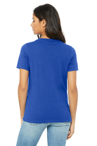 BELLA+CANVAS  Women's Relaxed Jersey Short Sleeve V-Neck Tee - True Royal Back