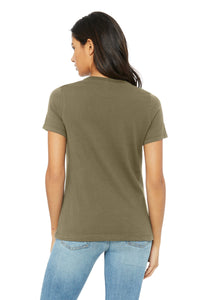 BELLA+CANVAS Women's Relaxed Triblend Tee BC6413 - Olive Triblend Back