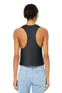 BELLA+CANVAS  Women's Racerback Cropped Tank - Dark Grey Heather Back