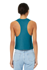 BELLA+CANVAS  Women's Racerback Cropped Tank - Heather Deep Teal Back